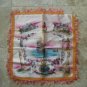 Vintage Plymouth Rock Mass Pilgrims Mayflower Pillow Cover Case with Fringe