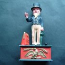 Uncle Sam Patriotic Plastic Mechanical Bank