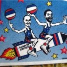 Harlem Rockets Comic Basketball Pennant Rainbow Express