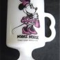 Vintage Disney Minnie Mouse White Glass Footed Cup Mug 4 3/4" Tall