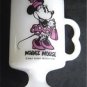 Vintage Disney Minnie Mouse White Glass Footed Cup Mug 4 3/4" Tall
