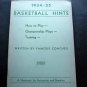1934-1935 Basketball Hints Booklet by Famous Coaches Draper Maynard NH