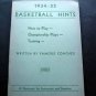 1934-1935 Basketball Hints Booklet by Famous Coaches Draper Maynard NH