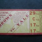Brown vs Yale College Football Ticket  Stub Yale Bowl Nov 11 1939