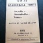 1935-1936 Basketball Hints Booklet by Famous Coaches Draper Maynard NH