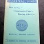 1937-1938 Basketball Hints Booklet by Famous Coaches Instruction & Scouting