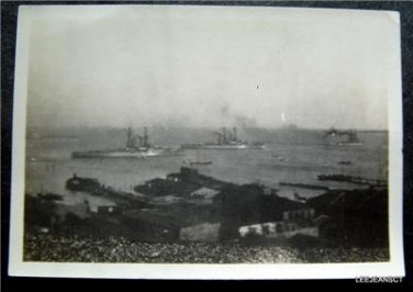 Early 1912 WWI Navy War Ships Photo in Harbor Charleston N C or Norfolk Va