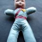 Vintage Childs Blue Vinyl Doll with Red Yarn Hair 13" Tall