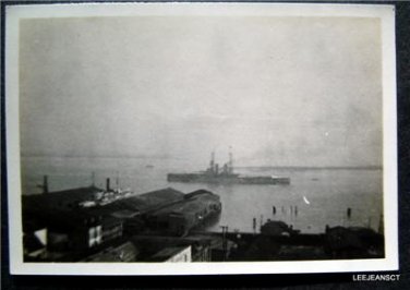Early 1912 WWI Navy War Ship in Harbor of  Photo Charleston N C or Norfolk Va