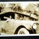 Early vtg photo young man sitting in an early Automobile Car Auto NY Lic Plate