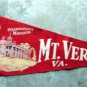 Vintage Mt Vernon Washington's Mansion Souvenir Red Pennant 12" x 29"