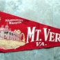 Vintage Mt Vernon Washington's Mansion Souvenir Red Pennant 12" x 29"