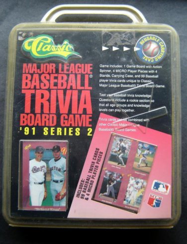 Classic Major League Baseball Trivia Board Game 1991 Series 2 with 99 Cards