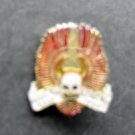 White Skull and Red Wings Motorcycle Enamel PIN 1" Ride to Live Live to Ride