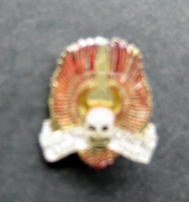 White Skull and Red Wings Motorcycle Enamel PIN 1" Ride to Live Live to Ride