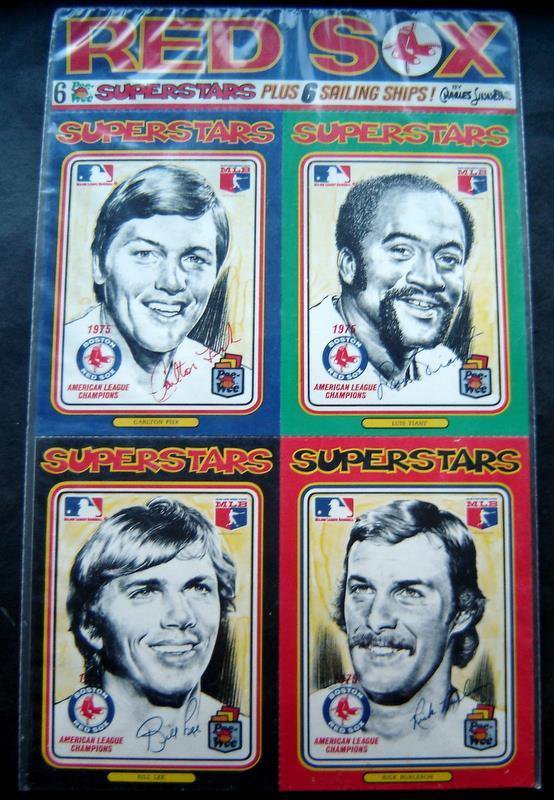 1976 Boston Red Sox 6 Superstars Art Cards by Charles Linnett MIP Rice ...