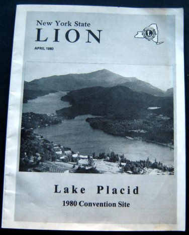 New York State Lions Club Convention Program Booklet Lake Placid April 1980