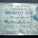 Breakfast Club with Don McNeill Membership Card from Old Radio Program