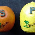 Vintage Salt and Pepper Shakers Florida Orange & Lemon by Tupper # 200 USA