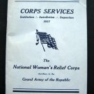 1937 Corps Services National Woman's Relief Corps GAR Booklet