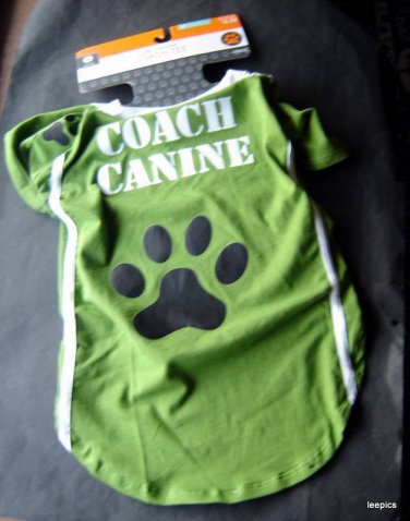 Coach Canine Green Dog Tee Shirt Pet Costume Medium Fits Up to 50 lbs 1 Piece