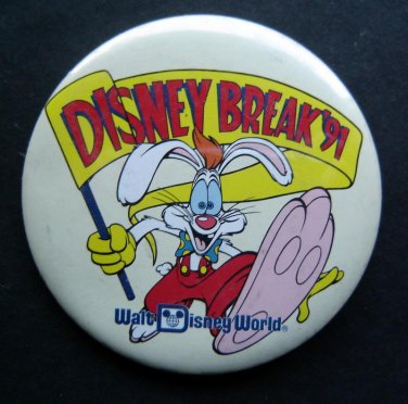 Disney Break '91 PIN Walt Disney World 1991 Roger Rabbit 3" Diameter