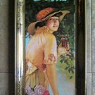 Drink Coca Cola Gold Metal Tray Young Girl in Hat with Roses Design 1972 USA