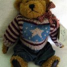 Boyds Bear Eddie in Denim and Sweater with Tags Retired 10" 1985-1995