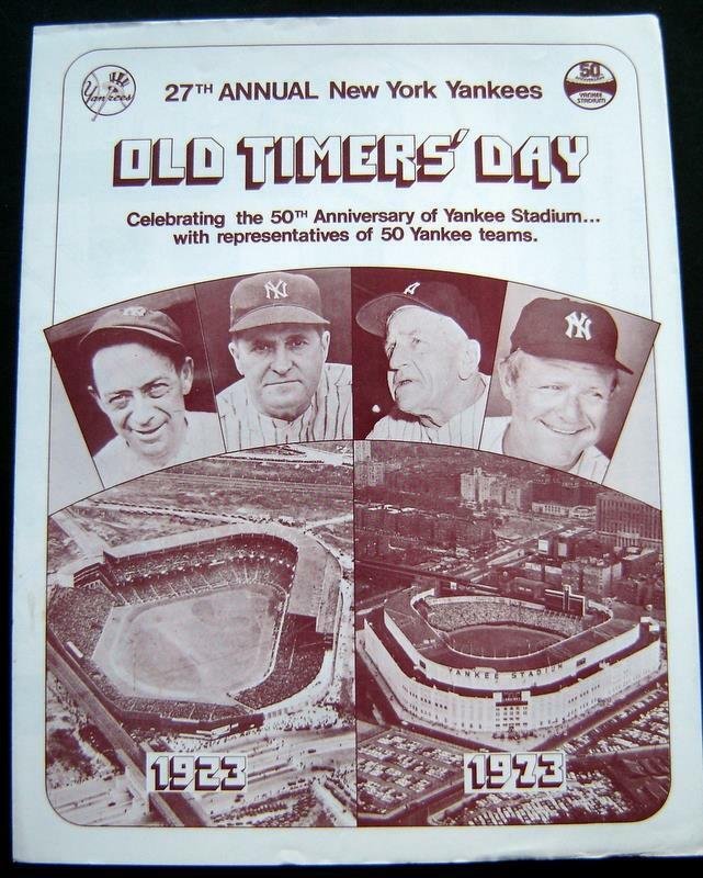27th Annual New York Yankees OLD TIMERS Day Game August 11, 1973 Mantle