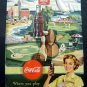 Vintage 1950 Coca Cola Sports Advertising Full Page Color Tear Sheet