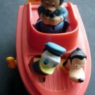 Cap'n Mickey Mouse Donald Duck & Pluto Wind Up Boat by Illco 1960's