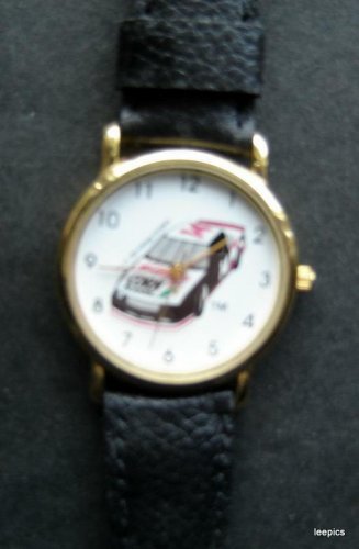 Kelloggs Corn Flakes Car #14 Adv Wrist Watch Quartz 1993 Dark Brown Leather Band