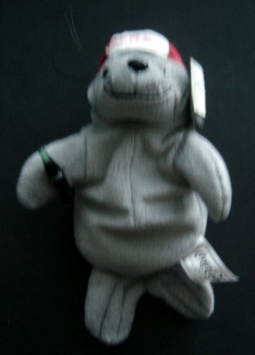 COCA COLA Gray SEAL in Baseball Cap # 0107 Bean Bag Plush 1997