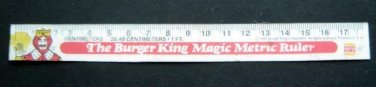 1980 The Burger King Magic Metric 7 Inch RULER Plastic Motion