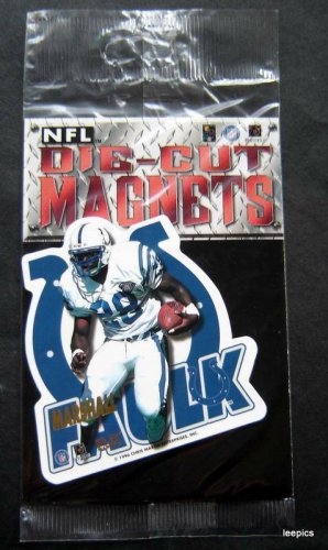1996 Marshall Faulk Die Cut Magnet Colts MIP 3 1/4"