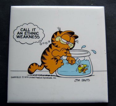 Garfield the Cat Tile Plaque Call it an Ethnic Weakness Jim Davis by Enesco