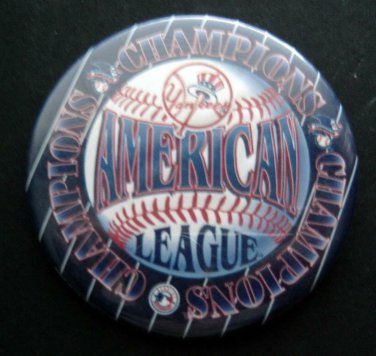 New York YANKEES MLB Baseball American League CHAMPIONS PIN 3 1/2" Round