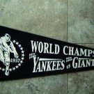 1937 New York YANKEES vs New York GIANTS World Champs Blue Felt Pennant Repro