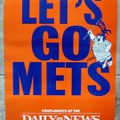 1992 LETS GO METS NY Daily News Paper Schedule Poster Bill Gallo Art 12 x 16 1/2