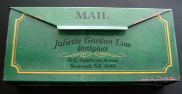 Girl Scouts Mail Box Green Metal Juliette Gordon Lowe Ashdon Farms Savannah Ga