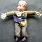Vintage Doll Figure Japan Celluloid Head U S NAVY in Uniform with Pin and Ribbon