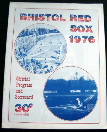 1976 BRISTOL RED SOX vs Pittsfield  Brewers Minor League Program and Score Card