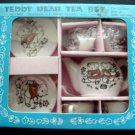 Teddy Bear China TEA SET Japan 1982 Shackman NY 9 Pieces in Box