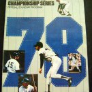 1978 American League Championship Series Baseball Program NY YANKEES vs ROYALS