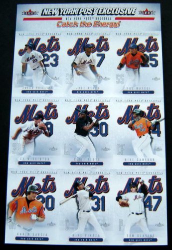 2004 Fleer NY METS 9 Baseball Card Uncut Sheet New York Post Exclusive Piazza +