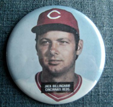 Jack BILLINGHAM Cincinnati REDS Pitcher Baseball PIN 3 1/2" 1970s