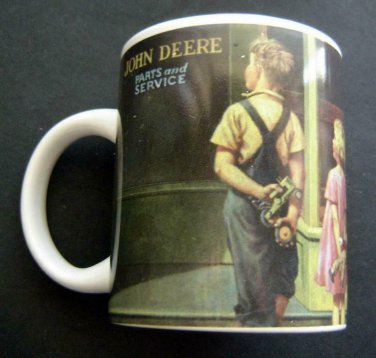 JOHN DEERE Tractor White CUP with Handle byGibson 4" Tall