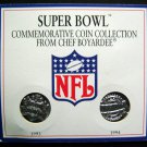 1993 & 1994 Chef Boyardee SUPER BOWL 27 & 28 NFL Commemorative Coin Set MOC