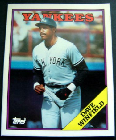 1988 Topps BASEBALL Card # 510 2 Pocket Folder NY YANKEES Dave WINFIELD