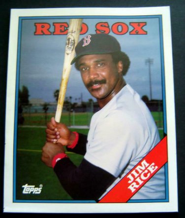 1988 Topps BASEBALL Card #  675 2 Pocket Folder Boston RED SOX Jim RICE
